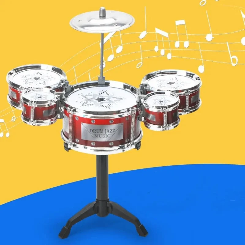 Schlagzeugsets für Kinder, Anfänger, Kinderspielzeug, dynamische Jazztrommeln für westliches Schlaginstrument