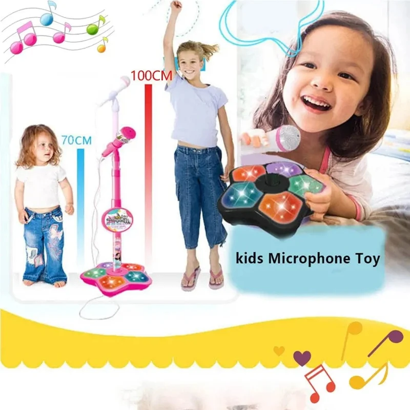 Kindermikrofon mit Ständer, Karaoke-Lied, Musikinstrument, Spielzeug, Gehirntraining, Lernspielzeug, Geburtstagsgeschenk für Mädchen und Jungen