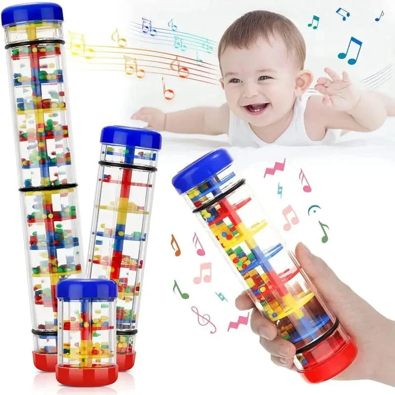 Babyspielzeug 6–12 Monate, entwicklungsfördernd, sensorischer Regenstab, Shaker, Rassel, Regenmacher, Babyspielzeug, Regenstab, Musikinstrument für Babys