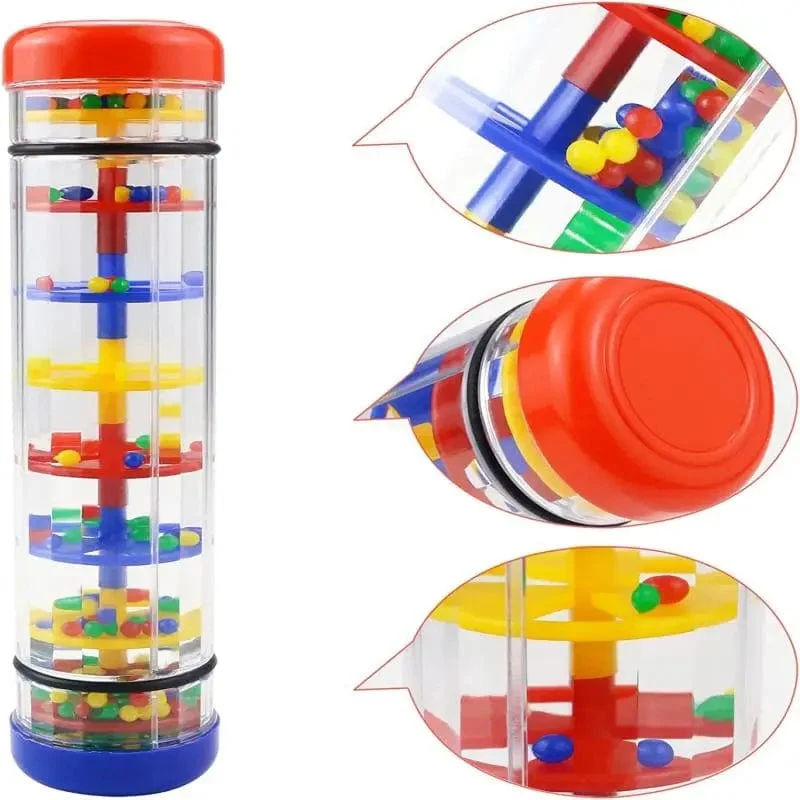 Babyspielzeug 6–12 Monate, entwicklungsfördernd, sensorischer Regenstab, Shaker, Rassel, Regenmacher, Babyspielzeug, Regenstab, Musikinstrument für Babys