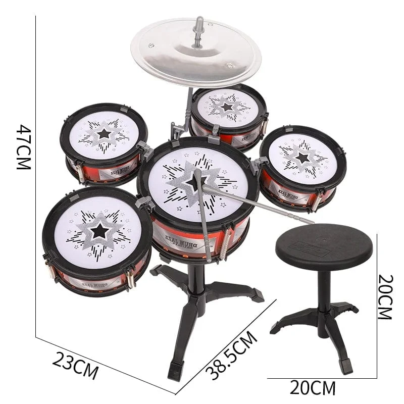 Simulation Drum Set Junior Drums Kit Jazz Drums Percussion Musical Instrument Weisheit Entwicklung Spielzeug Für Kinder Kid Geschenke