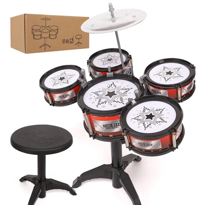 Simulation Drum Set Junior Drums Kit Jazz Drums Percussion Musical Instrument Weisheit Entwicklung Spielzeug Für Kinder Kid Geschenke