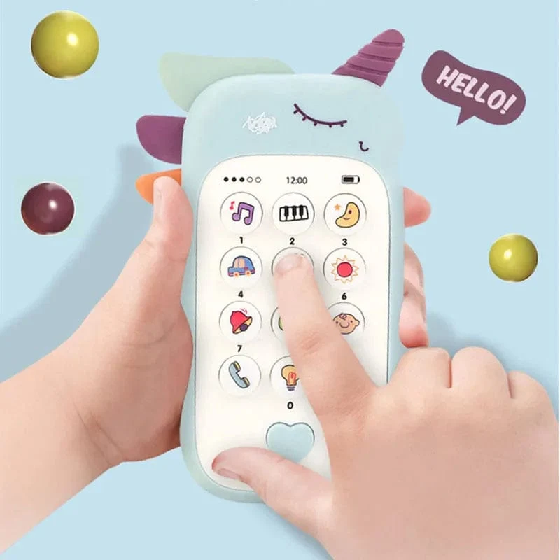 Baby Telefon Spielzeug Musik Sound Maschine Cartoon Telefon Beruhigen Schlaf mit Beißring Elektronische Lernen Kinder Frühen Lernspielzeug