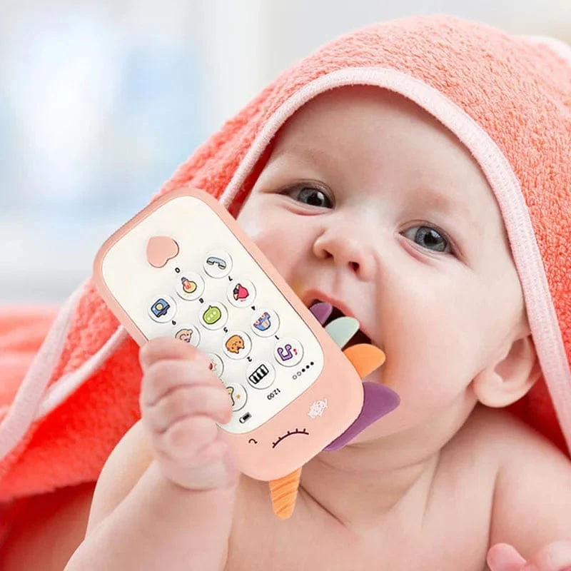 Baby Telefon Spielzeug Musik Sound Maschine Cartoon Telefon Beruhigen Schlaf mit Beißring Elektronische Lernen Kinder Frühen Lernspielzeug