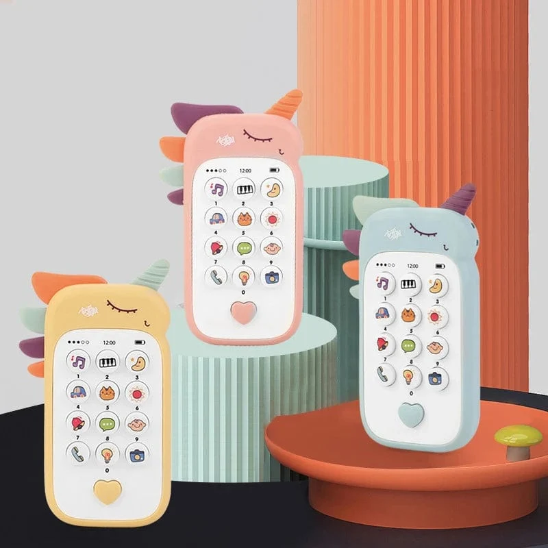 Baby Telefon Spielzeug Musik Sound Maschine Cartoon Telefon Beruhigen Schlaf mit Beißring Elektronische Lernen Kinder Frühen Lernspielzeug