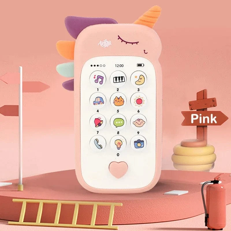 Baby Telefon Spielzeug Musik Sound Maschine Cartoon Telefon Beruhigen Schlaf mit Beißring Elektronische Lernen Kinder Frühen Lernspielzeug