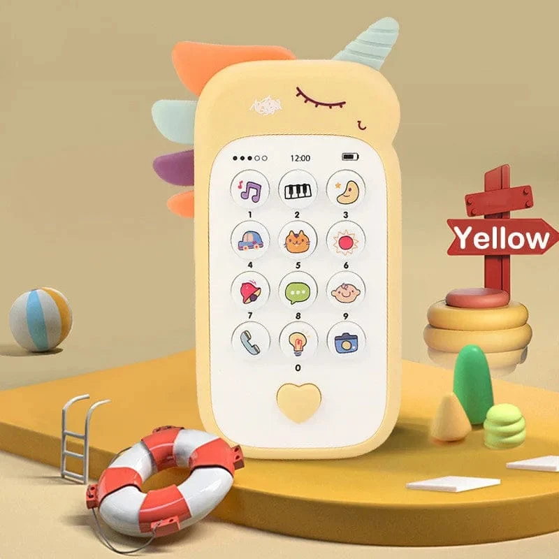 Baby Telefon Spielzeug Musik Sound Maschine Cartoon Telefon Beruhigen Schlaf mit Beißring Elektronische Lernen Kinder Frühen Lernspielzeug