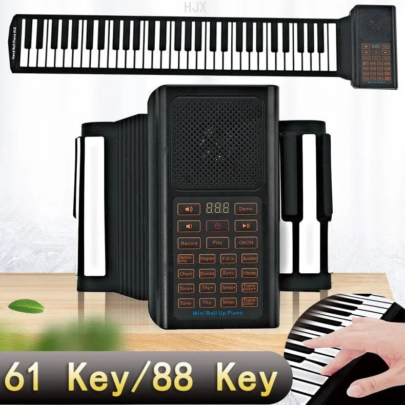 88 61 Tasten Hand Roll Piano Spielzeug für Kinder Jungen pädagogisches Tasteninstrument Mädchen lernen Musik Kinder elektronisches Musical