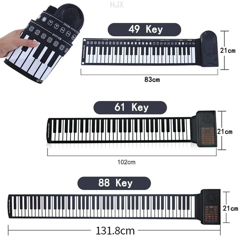 88 61 Tasten Hand Roll Piano Spielzeug für Kinder Jungen pädagogisches Tasteninstrument Mädchen lernen Musik Kinder elektronisches Musical