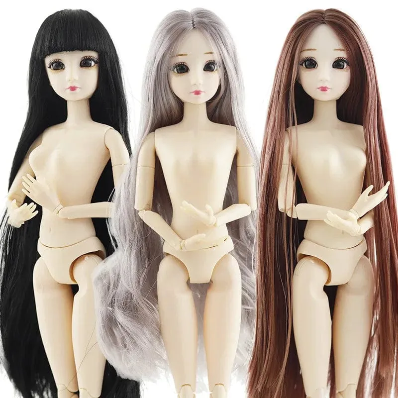 30cm Puppenspielzeug für Mädchen 1/6 BJD Puppen Körper Make-up 3D Augen Schöne Prinzessin Baby Mädchen Puppen Plastik DIY Spielzeug für Mädchen