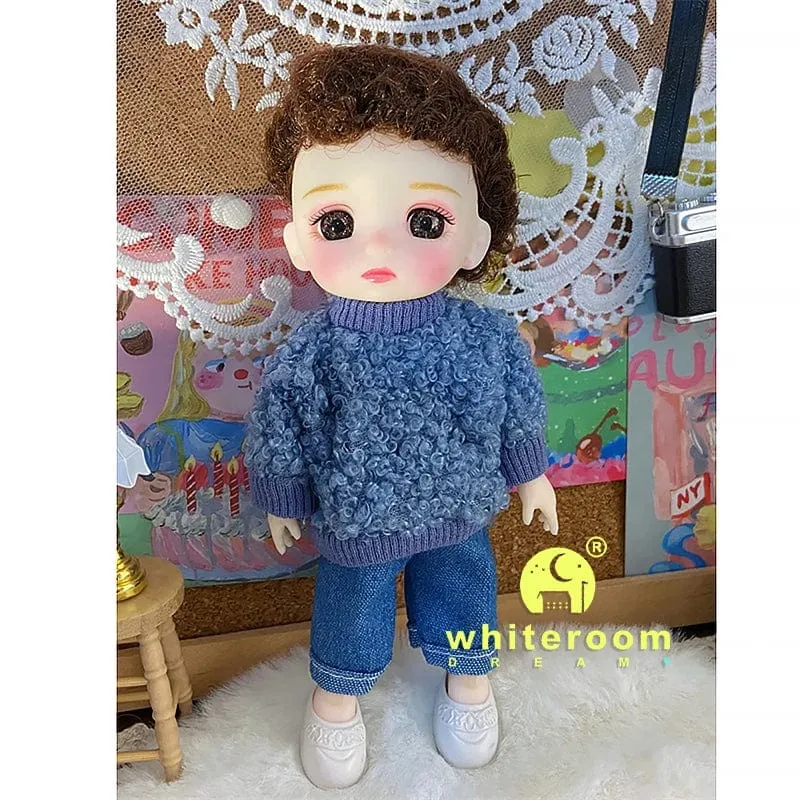2024 neue Weihnachten Geschenk Puppe Für Kinder Mädchen BJD Nackt Blau Auge PVC Gesicht Kleidung Zubehör16cm 13 Bewegliche gelenke Ppräsent