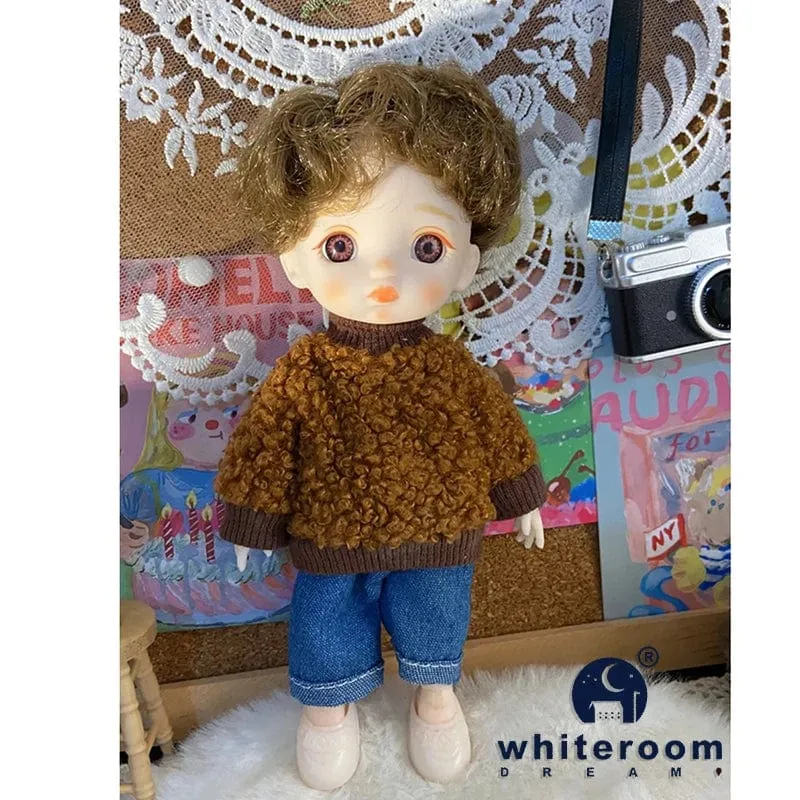 2024 neue Weihnachten Geschenk Puppe Für Kinder Mädchen BJD Nackt Blau Auge PVC Gesicht Kleidung Zubehör16cm 13 Bewegliche gelenke Ppräsent