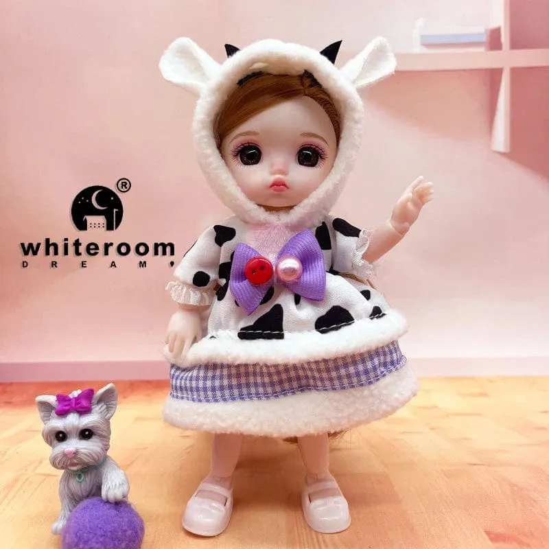 2024 neue Weihnachten Geschenk Puppe Für Kinder Mädchen BJD Nackt Blau Auge PVC Gesicht Kleidung Zubehör16cm 13 Bewegliche gelenke Ppräsent