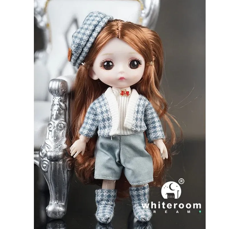 2024 neue Weihnachten Geschenk Puppe Für Kinder Mädchen BJD Nackt Blau Auge PVC Gesicht Kleidung Zubehör16cm 13 Bewegliche gelenke Ppräsent