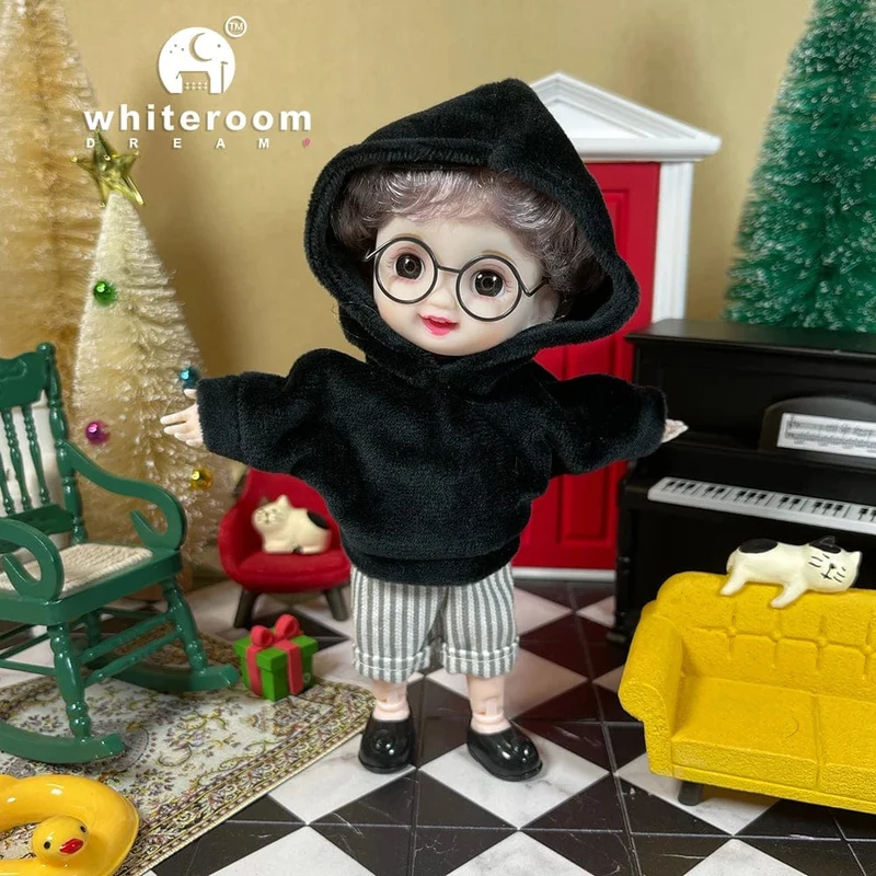 2024 neue Weihnachten Geschenk Puppe Für Kinder Mädchen BJD Nackt Blau Auge PVC Gesicht Kleidung Zubehör16cm 13 Bewegliche gelenke Ppräsent