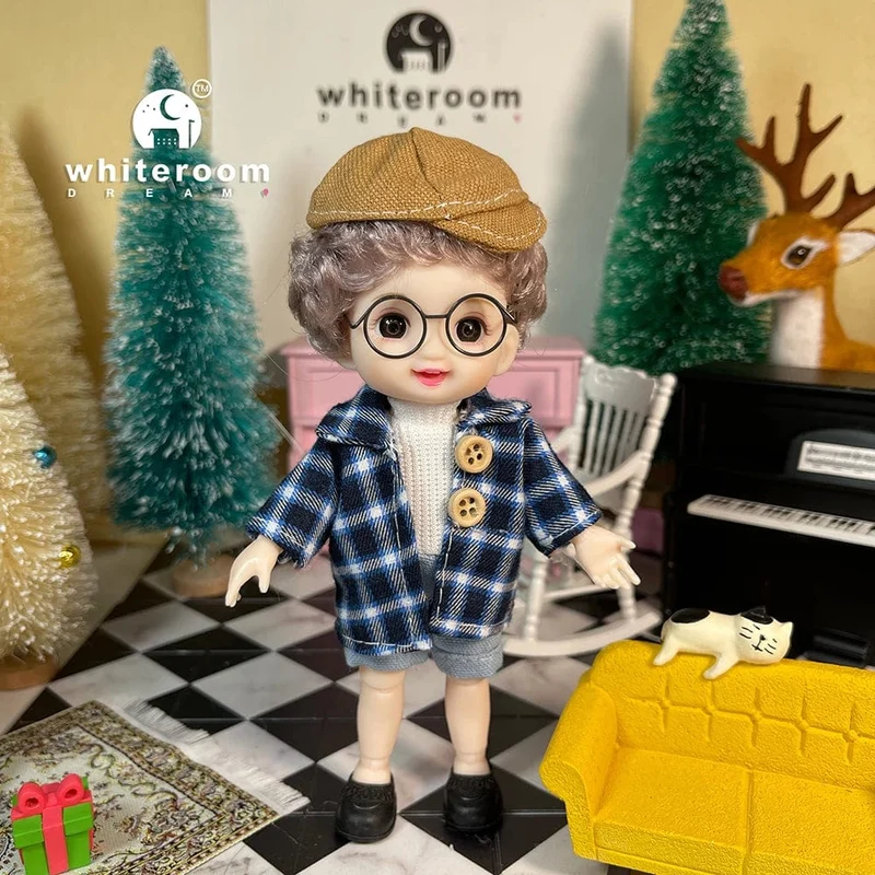 2024 neue Weihnachten Geschenk Puppe Für Kinder Mädchen BJD Nackt Blau Auge PVC Gesicht Kleidung Zubehör16cm 13 Bewegliche gelenke Ppräsent