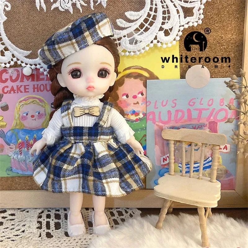 2024 neue Weihnachten Geschenk Puppe Für Kinder Mädchen BJD Nackt Blau Auge PVC Gesicht Kleidung Zubehör16cm 13 Bewegliche gelenke Ppräsent