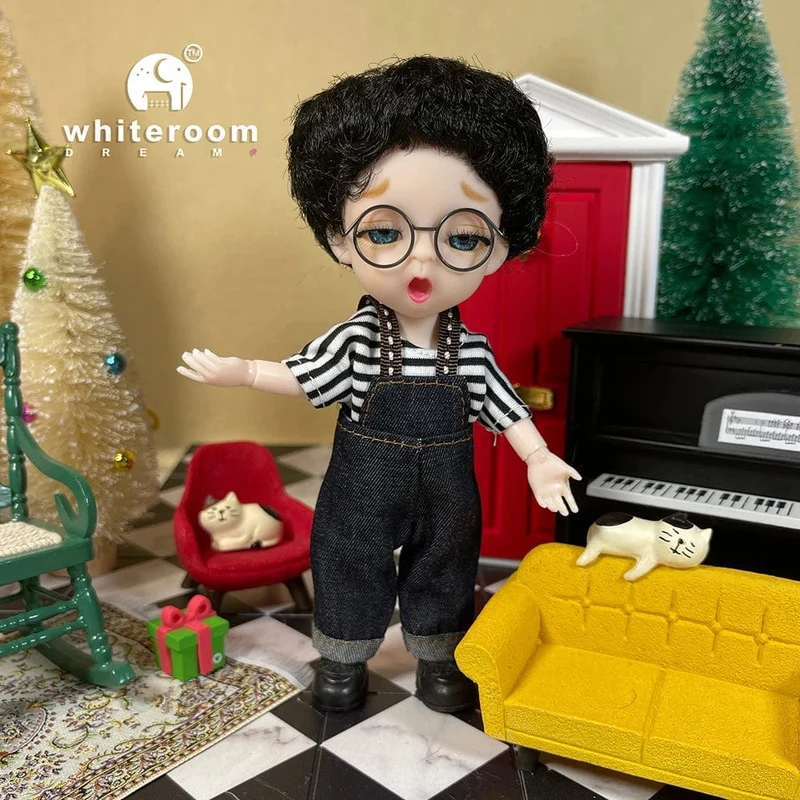 2024 neue Weihnachten Geschenk Puppe Für Kinder Mädchen BJD Nackt Blau Auge PVC Gesicht Kleidung Zubehör16cm 13 Bewegliche gelenke Ppräsent