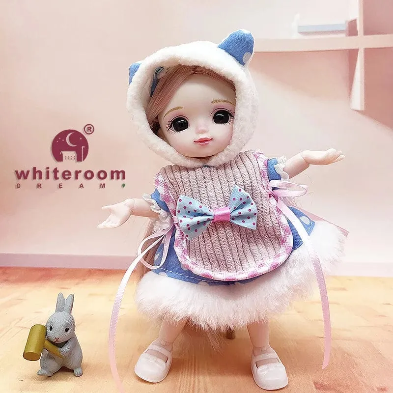 2024 neue Weihnachten Geschenk Puppe Für Kinder Mädchen BJD Nackt Blau Auge PVC Gesicht Kleidung Zubehör16cm 13 Bewegliche gelenke Ppräsent