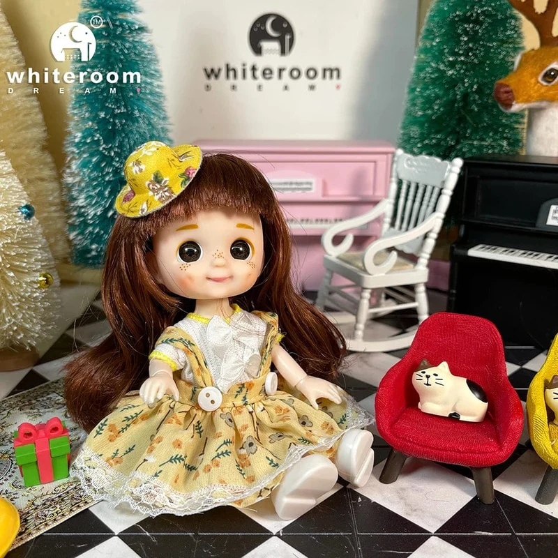 2024 neue Weihnachten Geschenk Puppe Für Kinder Mädchen BJD Nackt Blau Auge PVC Gesicht Kleidung Zubehör16cm 13 Bewegliche gelenke Ppräsent