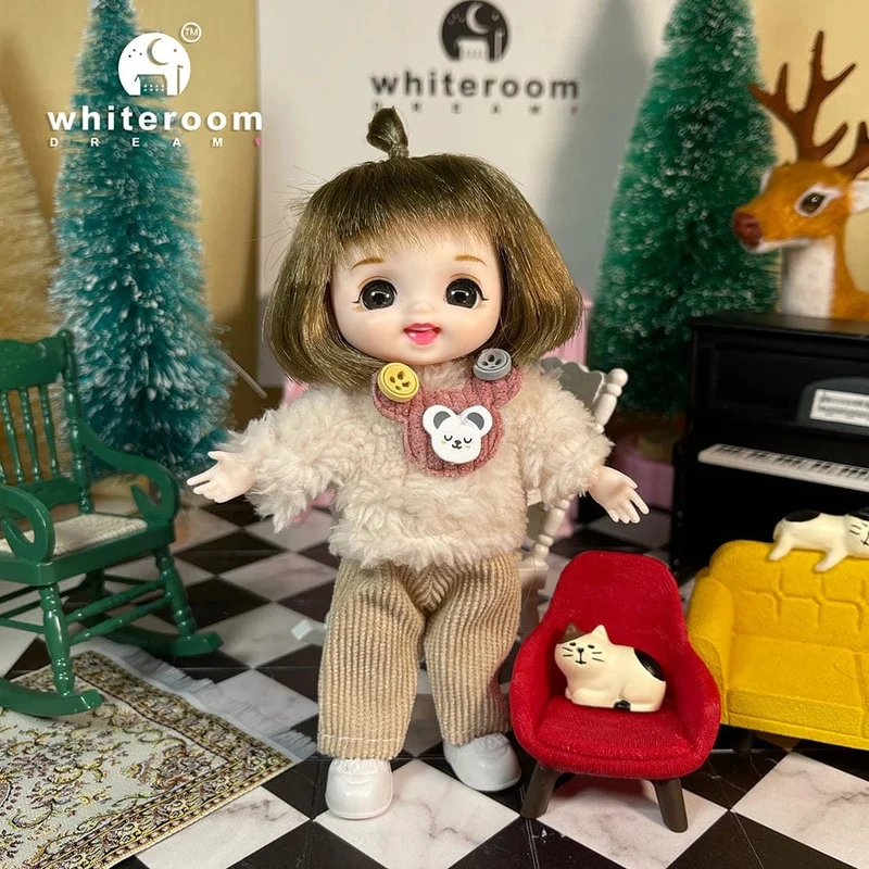 2024 neue Weihnachten Geschenk Puppe Für Kinder Mädchen BJD Nackt Blau Auge PVC Gesicht Kleidung Zubehör16cm 13 Bewegliche gelenke Ppräsent