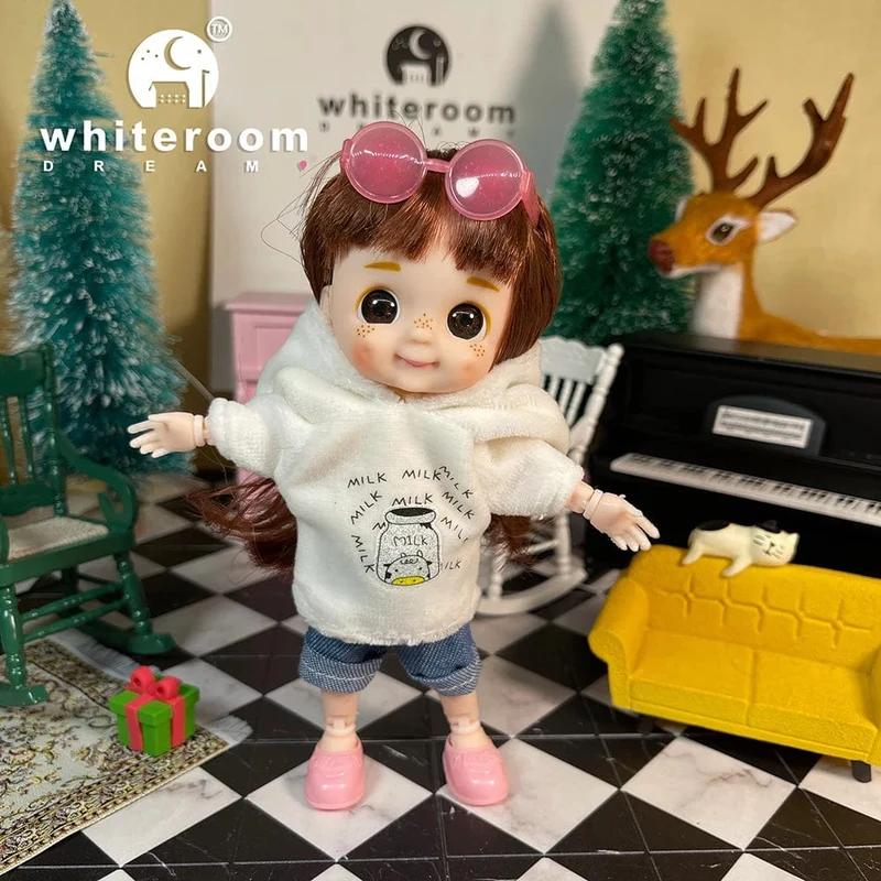 2024 neue Weihnachten Geschenk Puppe Für Kinder Mädchen BJD Nackt Blau Auge PVC Gesicht Kleidung Zubehör16cm 13 Bewegliche gelenke Ppräsent