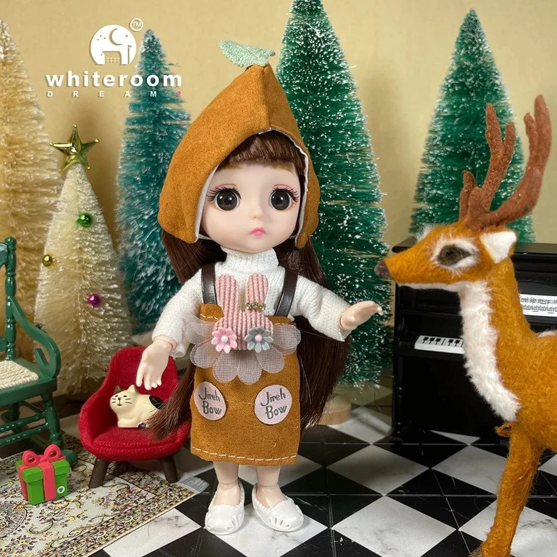 2024 neue Weihnachten Geschenk Puppe Für Kinder Mädchen BJD Nackt Blau Auge PVC Gesicht Kleidung Zubehör16cm 13 Bewegliche gelenke Ppräsent