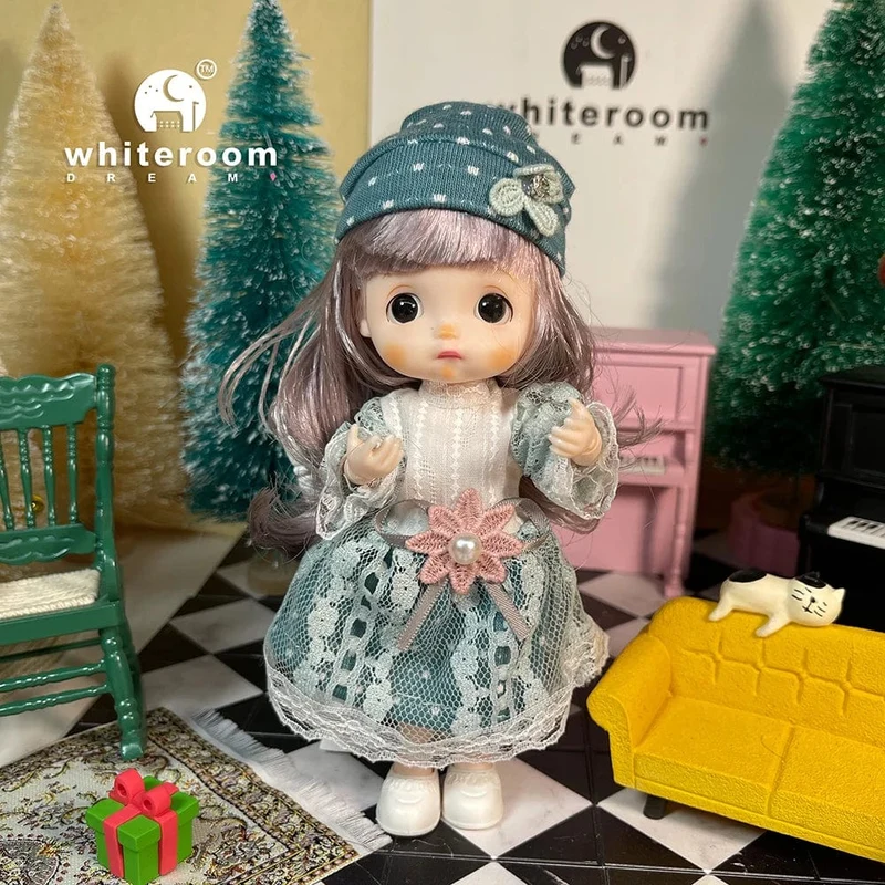 2024 neue Weihnachten Geschenk Puppe Für Kinder Mädchen BJD Nackt Blau Auge PVC Gesicht Kleidung Zubehör16cm 13 Bewegliche gelenke Ppräsent