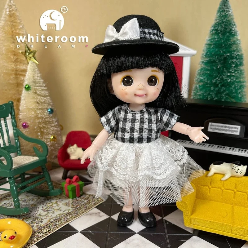 2024 neue Weihnachten Geschenk Puppe Für Kinder Mädchen BJD Nackt Blau Auge PVC Gesicht Kleidung Zubehör16cm 13 Bewegliche gelenke Ppräsent