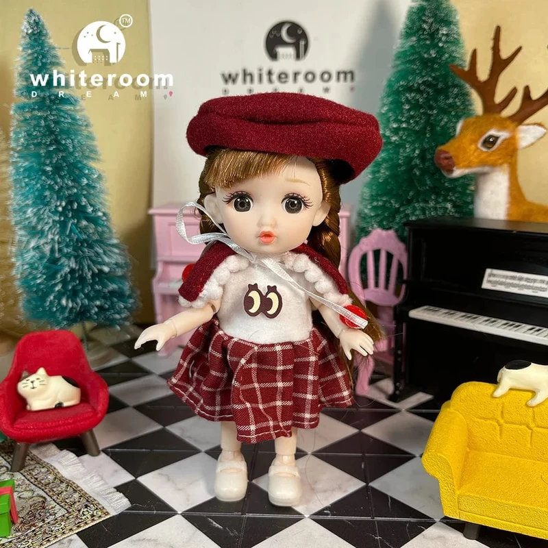 2024 neue Weihnachten Geschenk Puppe Für Kinder Mädchen BJD Nackt Blau Auge PVC Gesicht Kleidung Zubehör16cm 13 Bewegliche gelenke Ppräsent