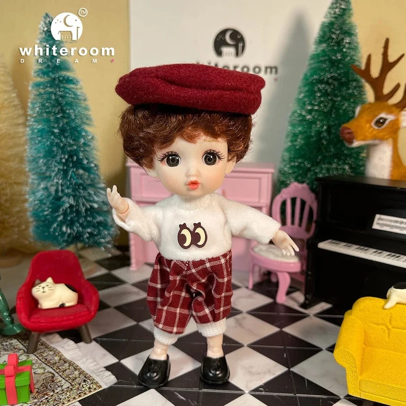 2024 neue Weihnachten Geschenk Puppe Für Kinder Mädchen BJD Nackt Blau Auge PVC Gesicht Kleidung Zubehör16cm 13 Bewegliche gelenke Ppräsent