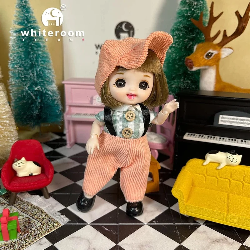 2024 neue Weihnachten Geschenk Puppe Für Kinder Mädchen BJD Nackt Blau Auge PVC Gesicht Kleidung Zubehör16cm 13 Bewegliche gelenke Ppräsent