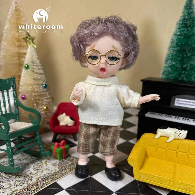 2024 neue Weihnachten Geschenk Puppe Für Kinder Mädchen BJD Nackt Blau Auge PVC Gesicht Kleidung Zubehör16cm 13 Bewegliche gelenke Ppräsent