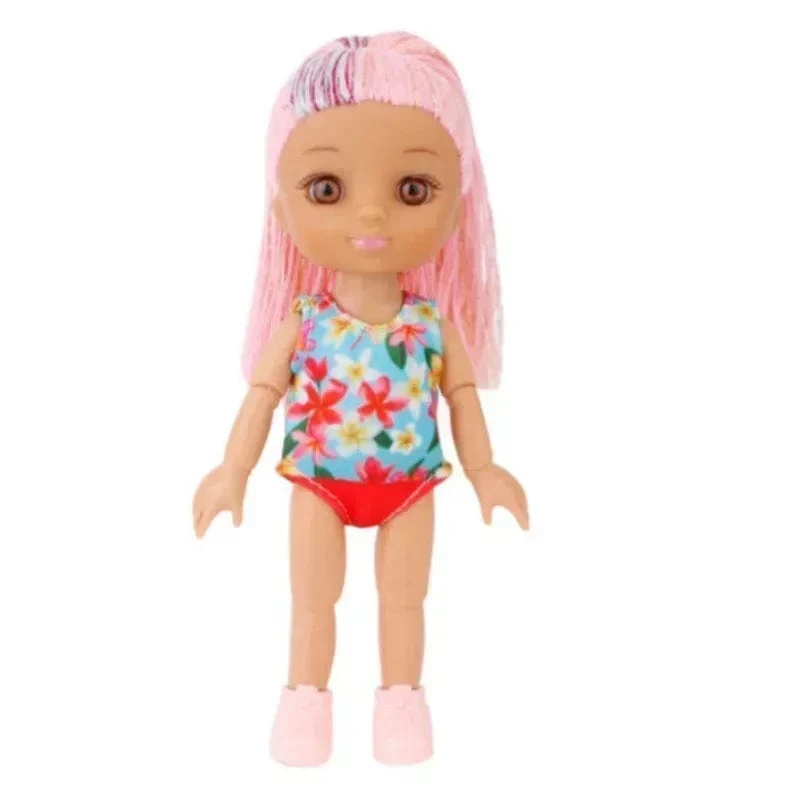 Mini 16 cm Puppe und Kleidung 3D-Simulation Auge Puppe mit mehreren Gelenken und beweglichem Scharnier Mehrfarbige Haare Mädchen DIY Spielzeug Geburtstagsgeschenke