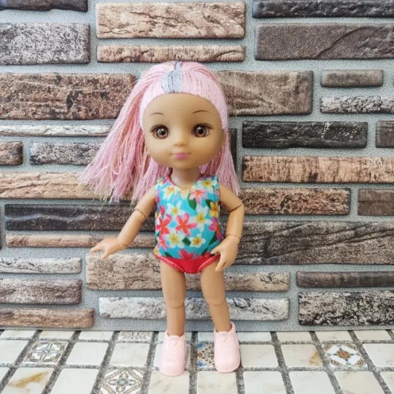 Mini 16 cm Puppe und Kleidung 3D-Simulation Auge Puppe mit mehreren Gelenken und beweglichem Scharnier Mehrfarbige Haare Mädchen DIY Spielzeug Geburtstagsgeschenke