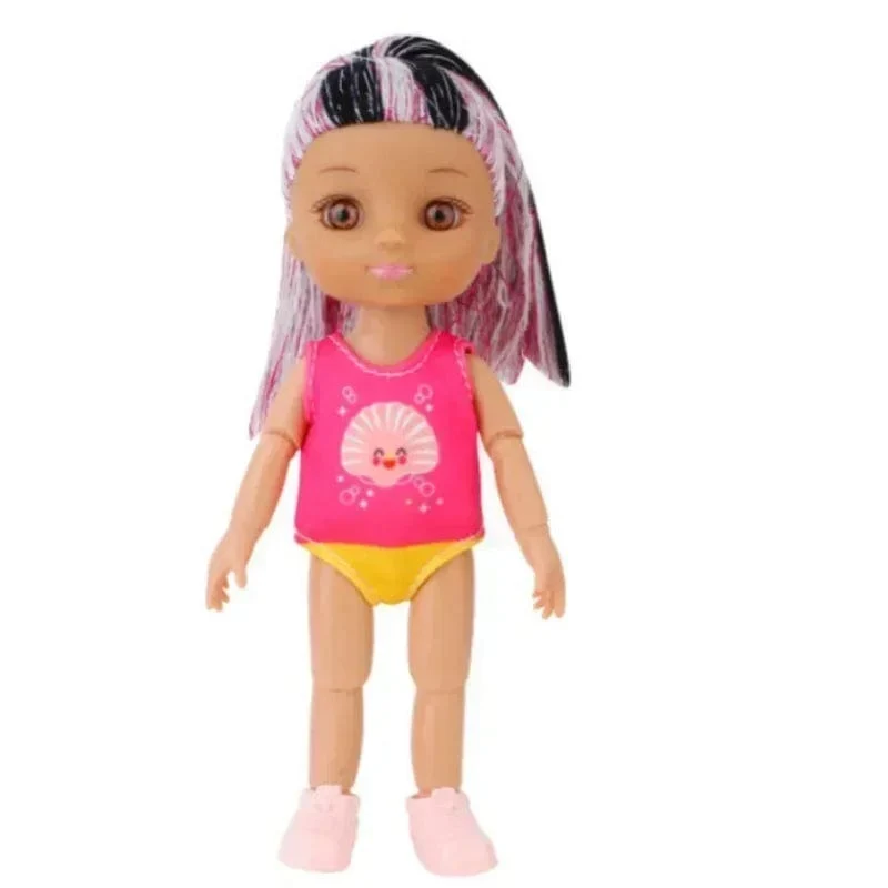 Mini 16 cm Puppe und Kleidung 3D-Simulation Auge Puppe mit mehreren Gelenken und beweglichem Scharnier Mehrfarbige Haare Mädchen DIY Spielzeug Geburtstagsgeschenke