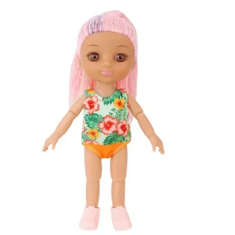 Mini 16 cm Puppe und Kleidung 3D-Simulation Auge Puppe mit mehreren Gelenken und beweglichem Scharnier Mehrfarbige Haare Mädchen DIY Spielzeug Geburtstagsgeschenke