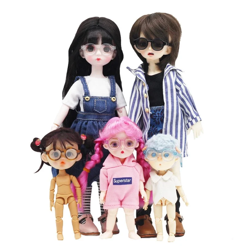 Modepuppenbrille für 1/3 1/6 1/8 60 cm BJD Blyth Puppe Plüschtier Sonnenbrille DIY Zubehör Anziehspielzeug Geschenk