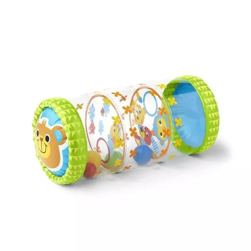 Aufblasbares Baby-Krabbelroller-Spielzeug mit Rassel und Ball, PVC, frühe Entwicklung, Fitness-Spielzeug, frühes pädagogisches Spielzeug für Kinder