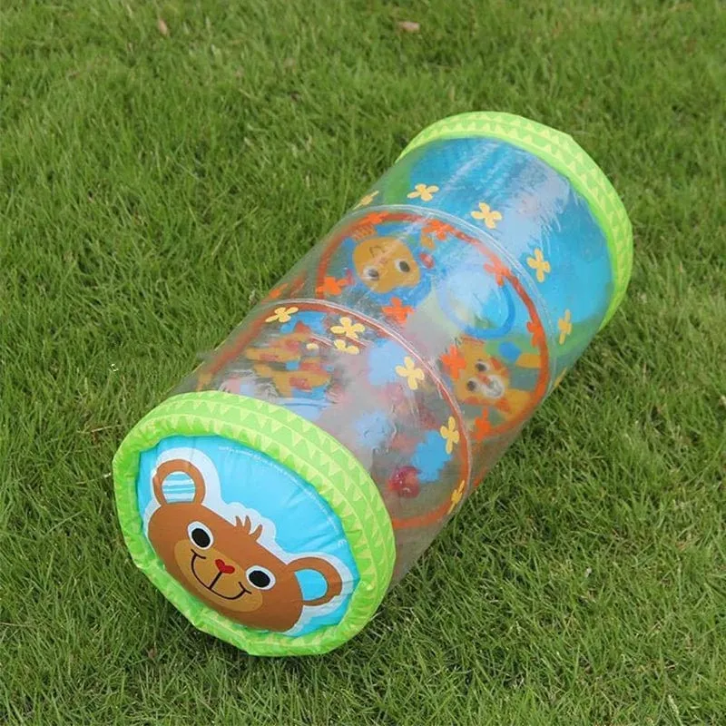 Aufblasbares Baby-Krabbelroller-Spielzeug mit Rassel und Ball, PVC, frühe Entwicklung, Fitness-Spielzeug, frühes pädagogisches Spielzeug für Kinder