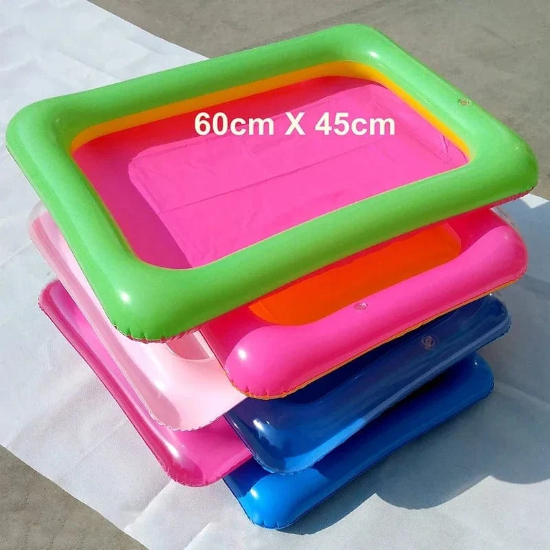 1pc 60X45cm Indoor Magie Spielen Sand Kinder Spielzeug Mars Raum Aufblasbare Sand Tablett Zubehör Kunststoff Mobilen Tisch kid Party Spielen