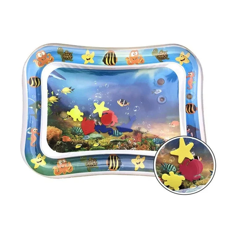 Meerestier-Druck, aufblasbare Baby-Spielmatte, Kleinkindspielzeug für Neugeborene, Jungen, Mädchen, Wasserunterhaltung, Spielen, Schwimmspiele, Spielzeug