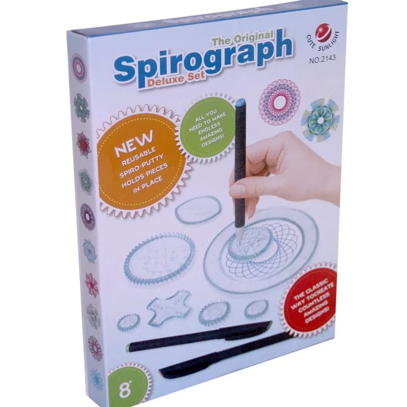 Designs ineinander greifende Zahnräder und Räder, zeichnen Lernspielzeug 2022 Neues Spirograph Deluxe Set Design Blechset Spirale zeichnen