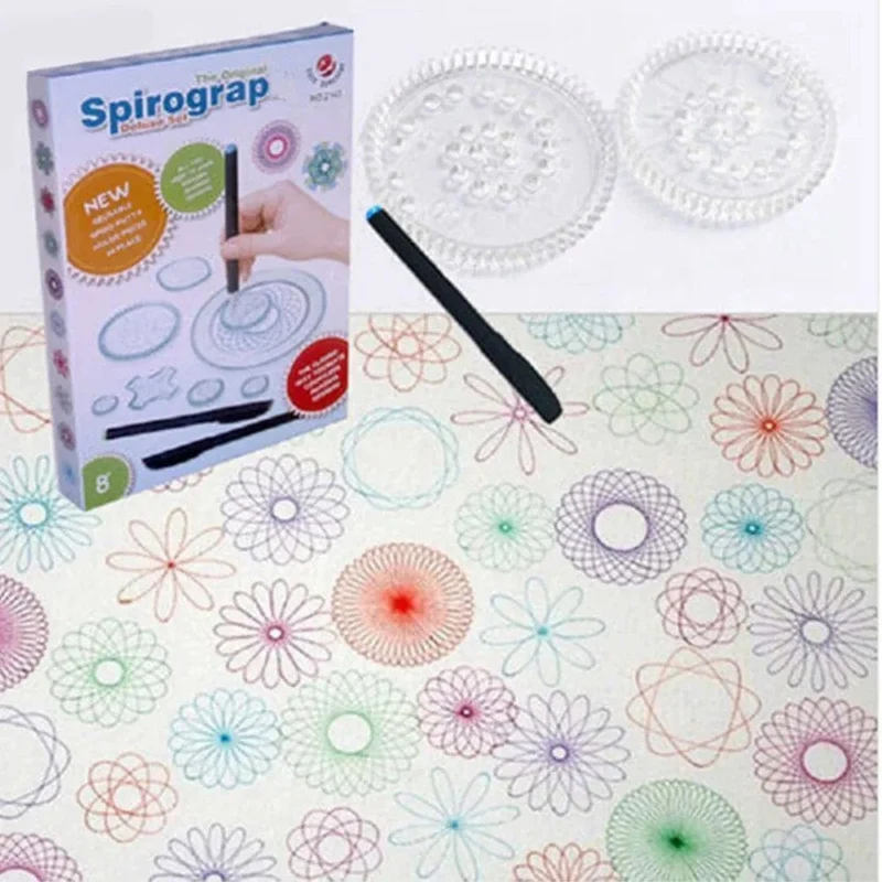 Designs ineinander greifende Zahnräder und Räder, zeichnen Lernspielzeug 2022 Neues Spirograph Deluxe Set Design Blechset Spirale zeichnen