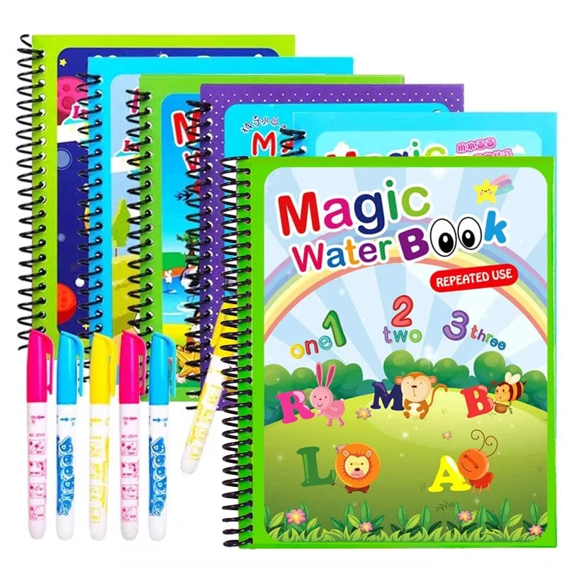 Mal- und Zeichenspielzeug für Kinder, wiederverwendbares Malbuch, magisches Wasser-Malbuch, sensorisches Früherziehungsspielzeug für Kinder