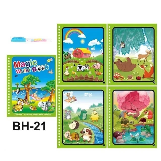 Mal- und Zeichenspielzeug für Kinder, wiederverwendbares Malbuch, magisches Wasser-Malbuch, sensorisches Früherziehungsspielzeug für Kinder