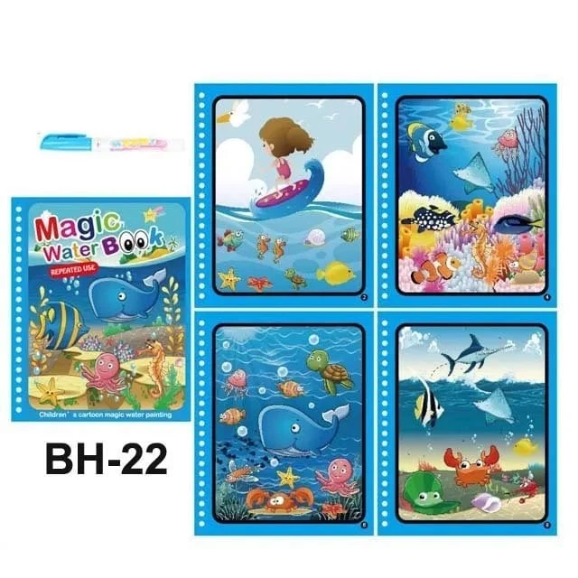 Mal- und Zeichenspielzeug für Kinder, wiederverwendbares Malbuch, magisches Wasser-Malbuch, sensorisches Früherziehungsspielzeug für Kinder