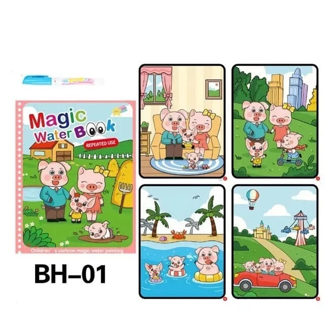 Mal- und Zeichenspielzeug für Kinder, wiederverwendbares Malbuch, magisches Wasser-Malbuch, sensorisches Früherziehungsspielzeug für Kinder