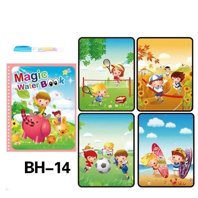 Mal- und Zeichenspielzeug für Kinder, wiederverwendbares Malbuch, magisches Wasser-Malbuch, sensorisches Früherziehungsspielzeug für Kinder
