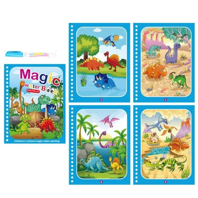 Mal- und Zeichenspielzeug für Kinder, wiederverwendbares Malbuch, magisches Wasser-Malbuch, sensorisches Früherziehungsspielzeug für Kinder